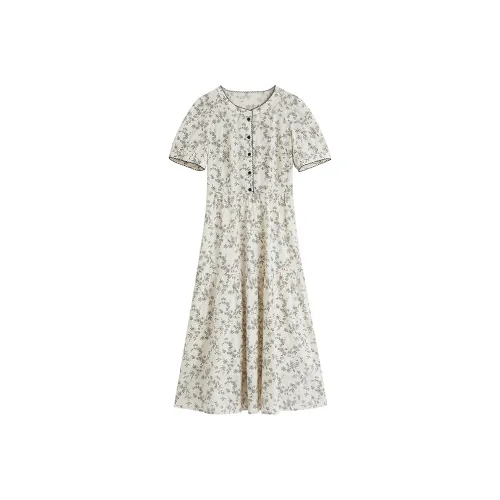 Inman Короткий рукав Платье Женское Fragrant Светлый абрикос