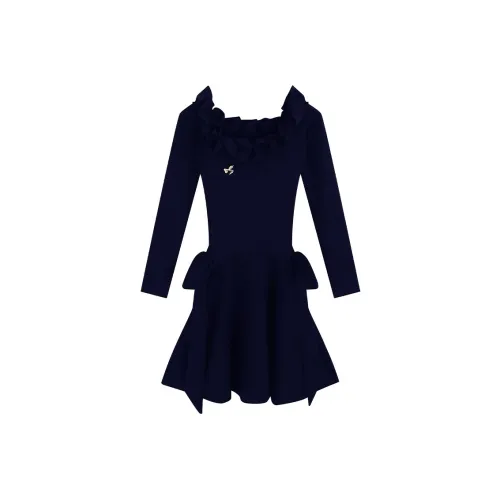 ETSE Длинное платье с длинными рукавами женское