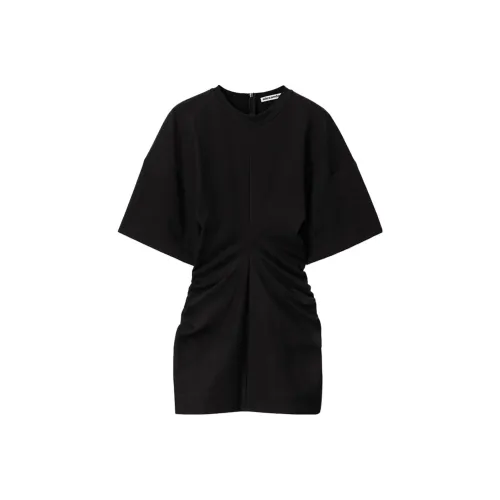 Alexander Wang SS24 Короткое платье с короткими рукавами женское черное