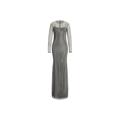 Ralph Lauren Silver Женские Длинные Рукава Платья