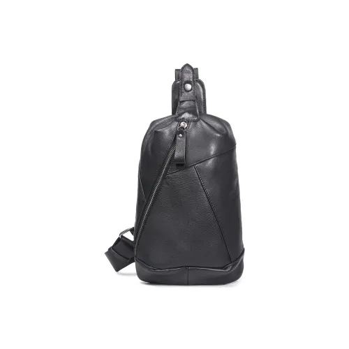 DOSRFINI Сумка через плечо из коровьей кожи Мужская Черная