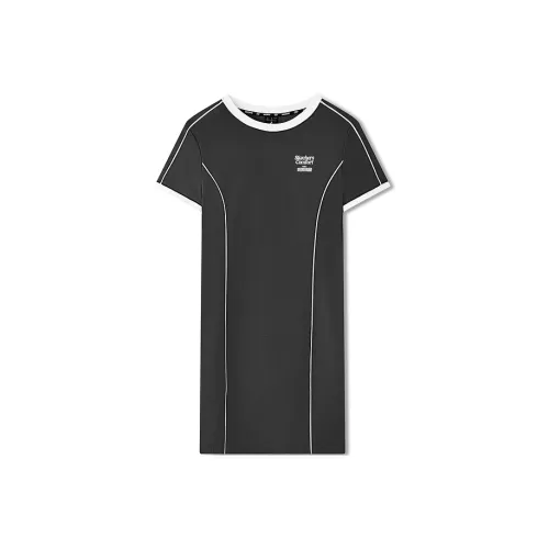 Skechers Короткий рукав Платье Женское Угольно-черное