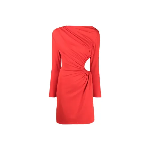 ACLER Red Женские Длинные Рукава Платья