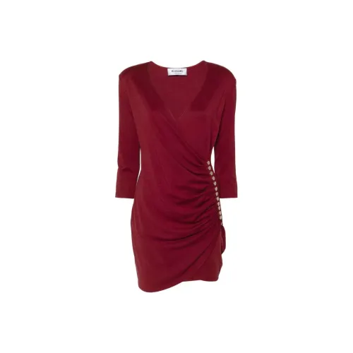 Blugirl Blumarine SS24 Длинное платье с длинными рукавами женское бордовый