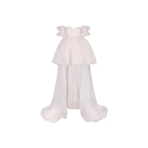 Selkie Клубничный Молоко Дорожка Кремовый Женские Короткие Платья с Рукавами