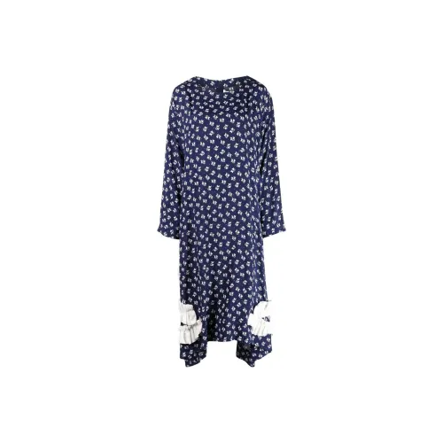 CDG Длинное платье с длинными рукавами женское морской синий