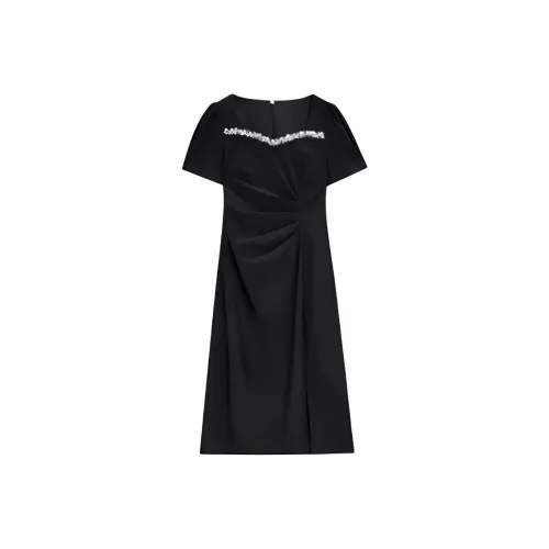 Love To Serve Короткий рукав Платье Женское Черное