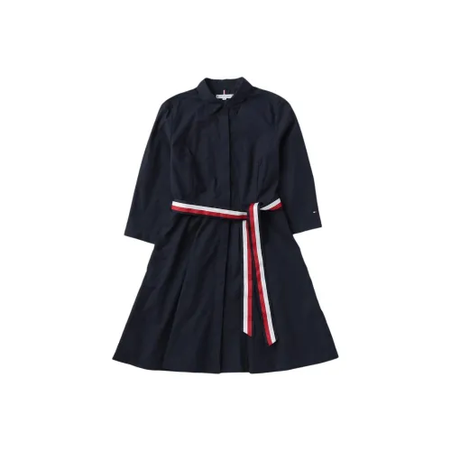 Tommy Hilfiger Морской синий Женские Платья с Коротким Рукавом