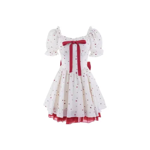 ONE PASS STUDIO Короткий рукав Платье Женское Red Heart