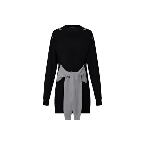 LOUIS VUITTON Длинное платье с длинными рукавами женское черное