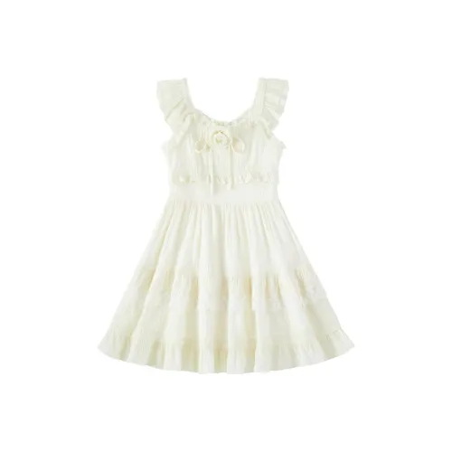 ARIADNAW STUDIO Короткий рукав Платье Женское Абрикосовое