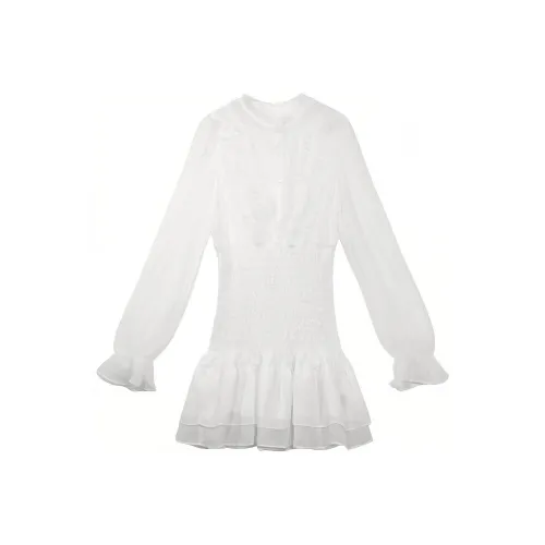 Serio Ludere Длинное платье с длинными рукавами цвет белый