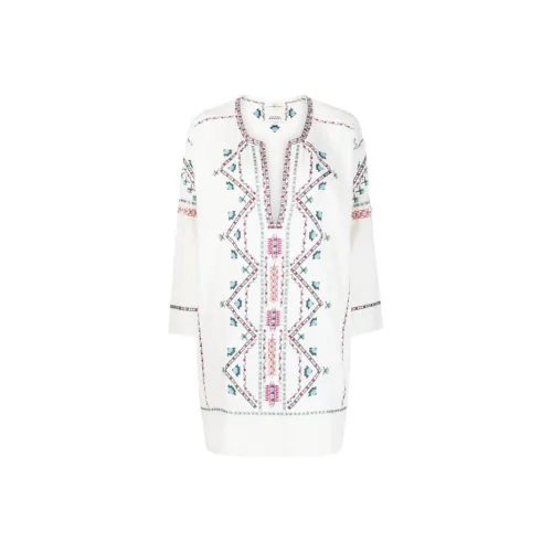 ISABEL MARANT Белое Женское Длинное Платье с Рукавами