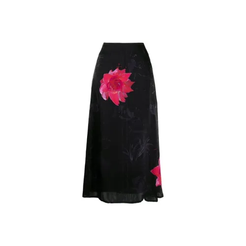 Yohji Yamamoto Черные Женские Повседневные Длинные Юбки