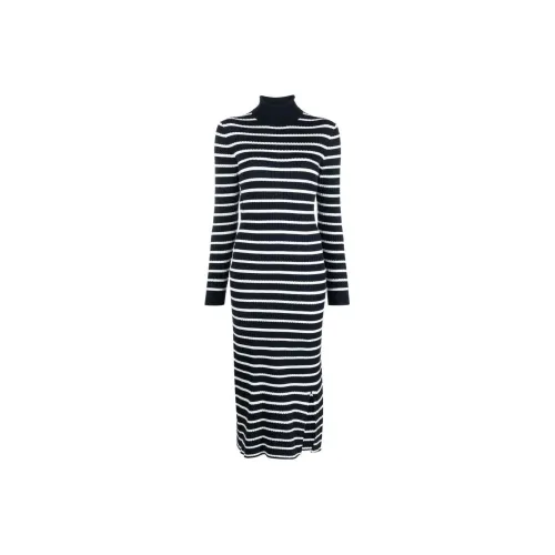 Tommy Hilfiger Сине-белое Женское Длинное Платье с Рукавами