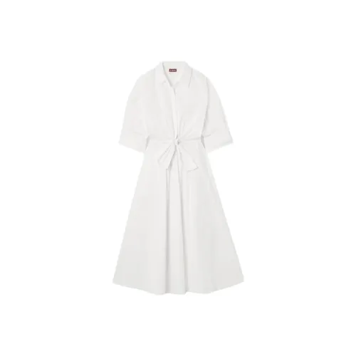 Staud Длинное платье с длинными рукавами женское белое