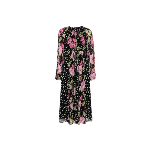 DVF Diane Von Furstenberg SS24 Длинное платье с длинными рукавами женское многоцветное