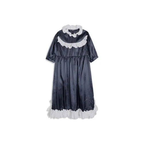 CDG Длинное платье с длинными рукавами женское морской синий