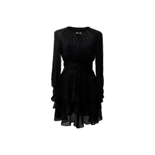 GIMING Длинное платье с длинными рукавами женское черное