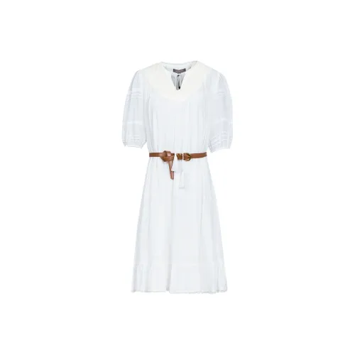 MeetMetro Короткий рукав Платье Женское Белое