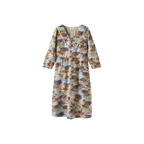 CAIDOBLE· Длинное платье с длинным рукавом женское желтое