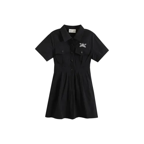 HARDY HARDY Black Женские Короткие Платья с Рукавами