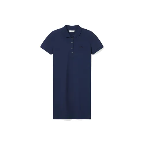 LACOSTE Темно-синий Женские Платья с Коротким Рукавом
