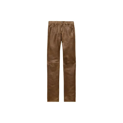 ISABEL MARANT Умбра Женские Кожаные Брюки