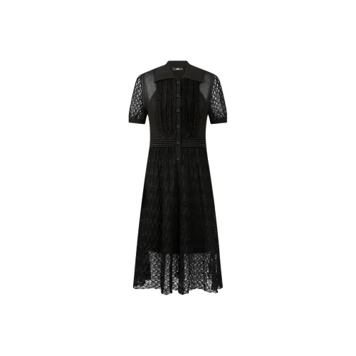KARL LAGERFELD Короткий рукав Платье Женское Черное