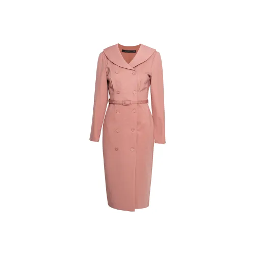 ROEYSHOUSE Длинное платье с длинными рукавами женское розовое