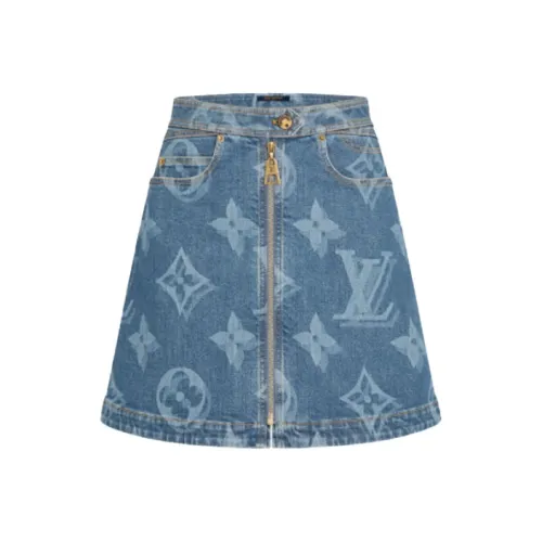 LOUIS VUITTON Новые ежеквартальные продукты LV Синие женские джинсовые короткие юбки