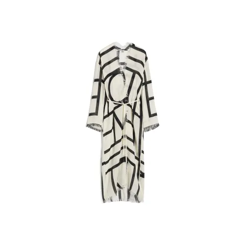 TOTEME Длинное платье с длинными рукавами женское белое