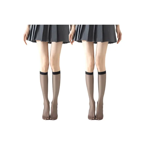 PL 2 шт PL Очень тонкие Носки до икры Черные Женские Чулки