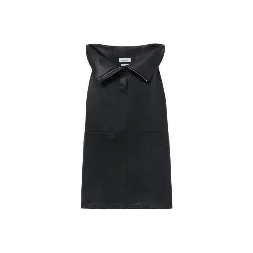 Alexander McQueen FW24 Кожа Длинная Юбка Женская Черная