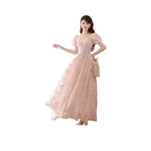 ONNFB Короткий рукав платье женское Луна розовый