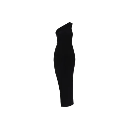 RICK OWENS Черное женское платье без рукавов