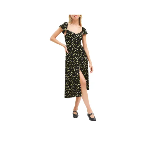 Reformation Lila Цвет Женские Короткие Платья с Рукавами