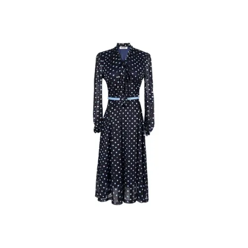 MISSSHINE Черное Женское Длинное Платье с Длинными Рукавами