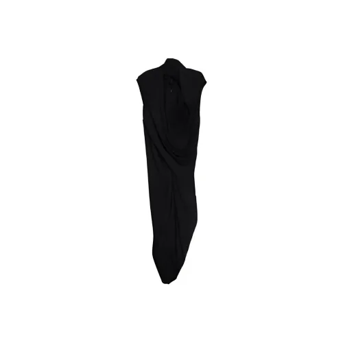 RICK OWENS Черное женское платье без рукавов