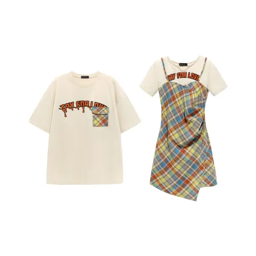 Tryforlove Женский Апельсиновый Набор + Мальчики Хаки Набор Женские Парные Комплекты