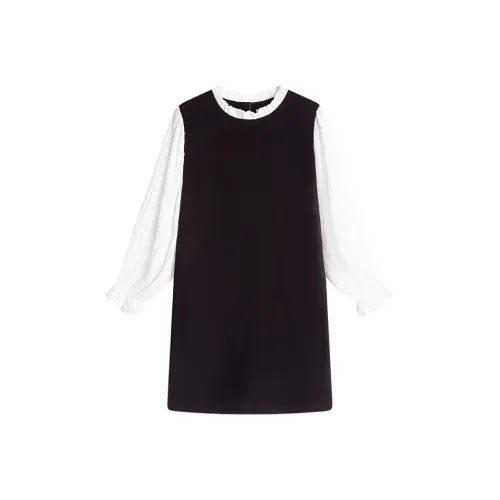 HDFULERN Длинное платье с длинным рукавом женское черное