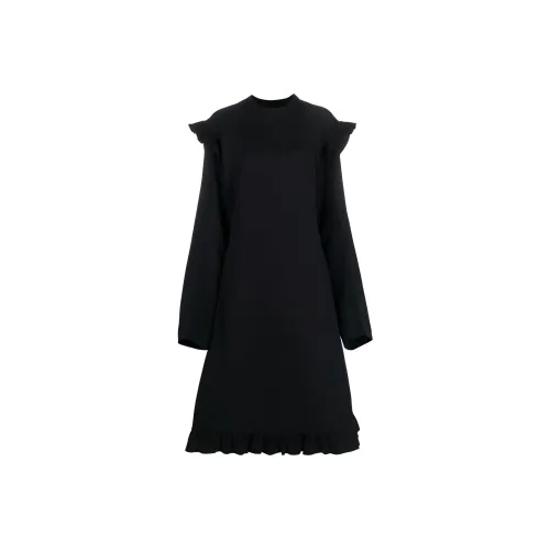 Vetements Черное Женское Длинное Платье с Рукавами