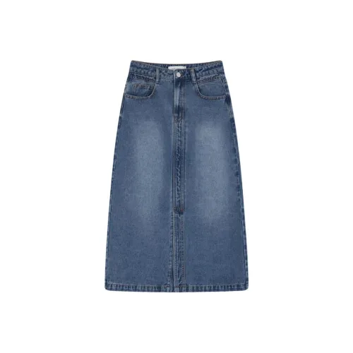 MOHANYIMEI Деним Длинная Юбка Женская Синяя