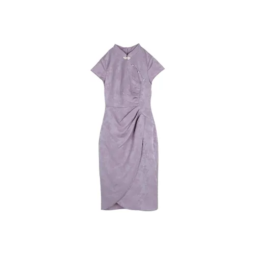 JIXIN Темно-фиолетовые женские короткие платья с короткими рукавами