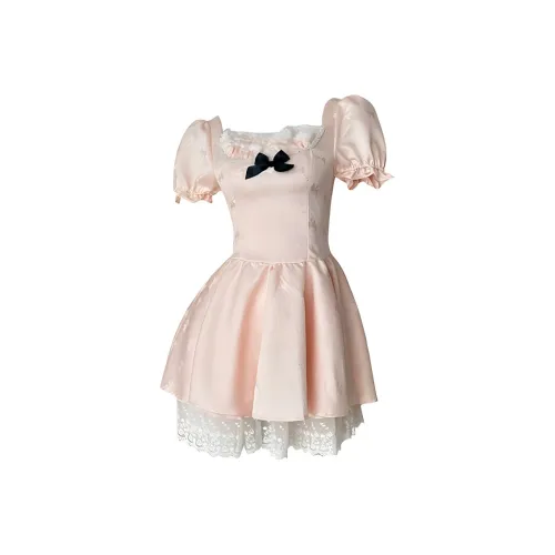 SECFLY OFFICIAL Короткий рукав Платье Женское Розовое