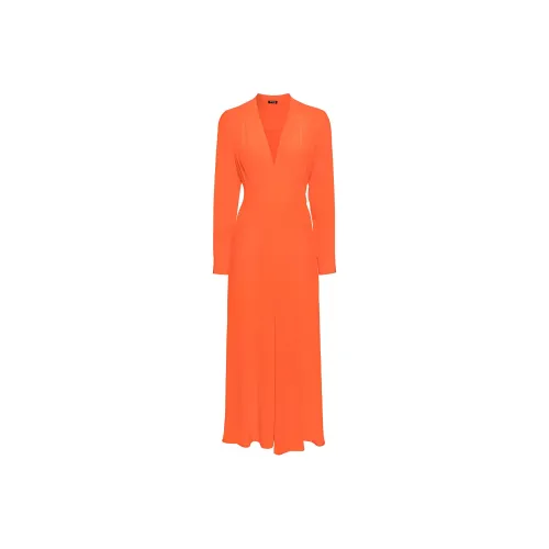 KITON Длинное платье с длинными рукавами женское оранжевое