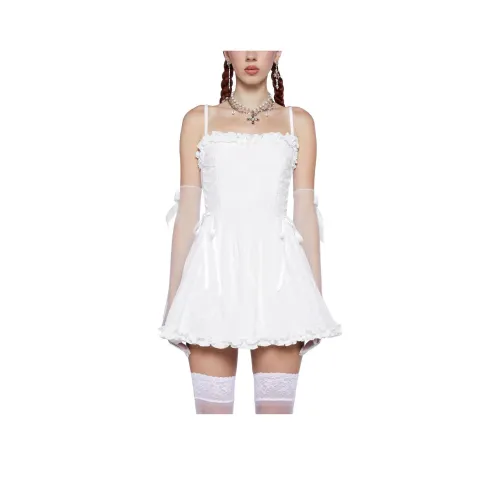 Dolls Kill Sugar Thrillz Сладкий Icing Корсет Платье Slip Платье Женское Белое Белый