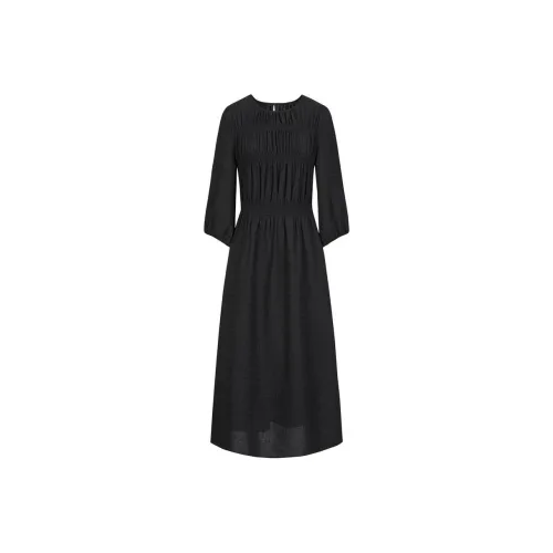 JZ. ANNAKRO Длинное платье с длинным рукавом женское простой дизайн черный цвет