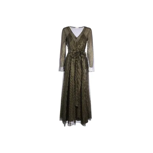 RED VALENTINO Черное Женское Длинное Платье с Рукавами