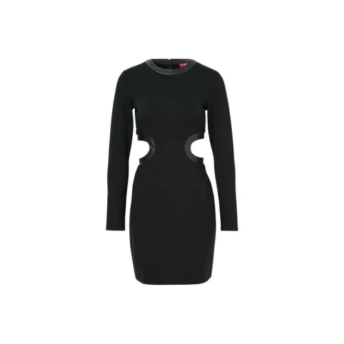 Staud Длинное платье с длинными рукавами женское черное